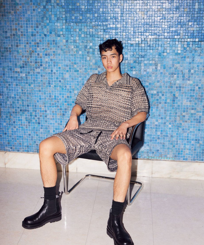 cotton mesh knit short pants_1