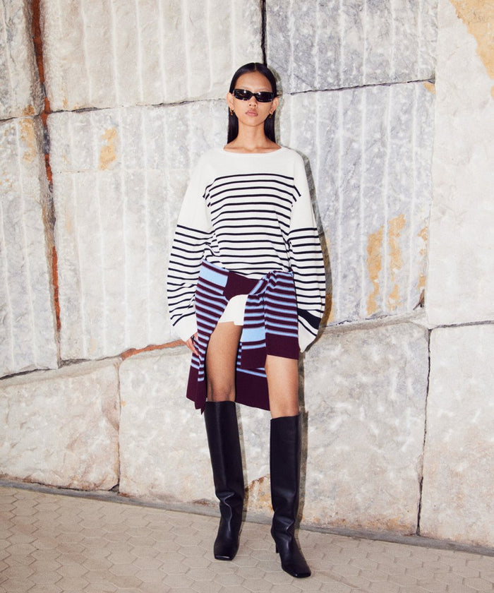 cotton nylon striped knit_1