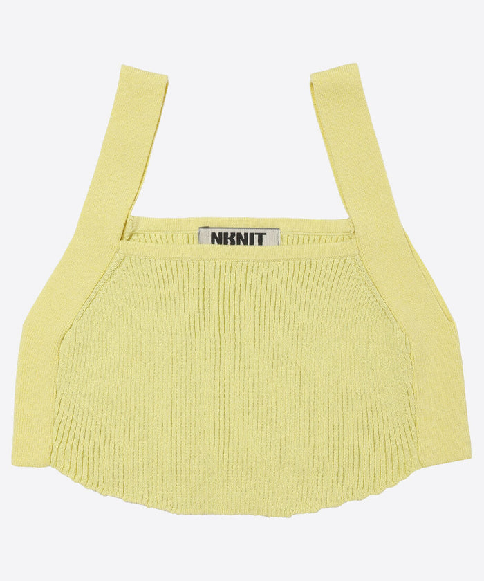 cotton rib short knit tank top_5