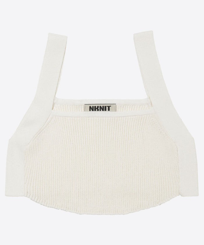 cotton rib short knit tank top_6