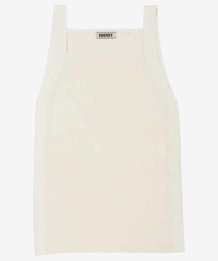 cotton rib square knit tank top_6