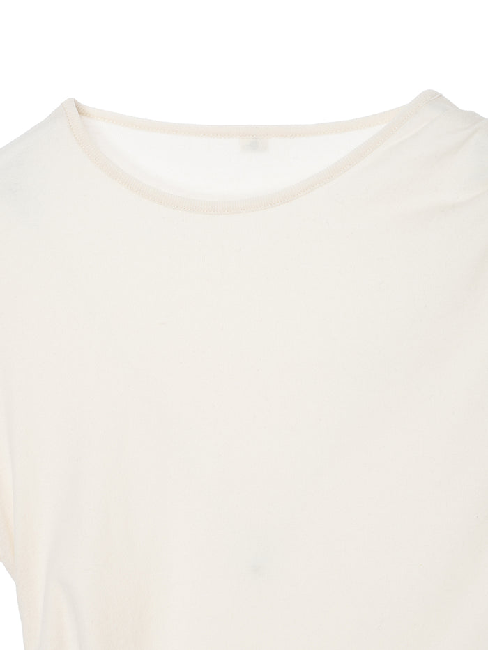 cotton/cashmere asymmetry  gatherT-shirt