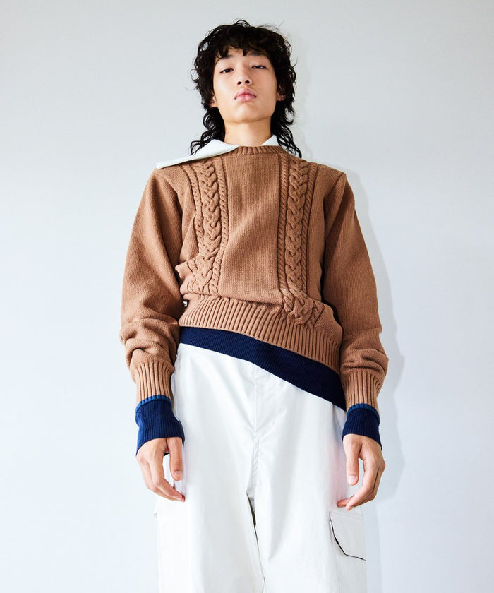 crew neck cable KNIT_1