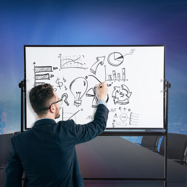 Deli Double Sided Mobile Magnetic Whiteboard