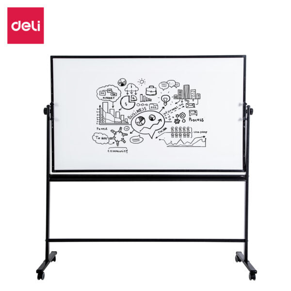 Deli Double Sided Mobile Magnetic Whiteboard