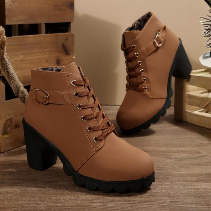Demi™ | Chic Lace-Up Chunky Ankle Boots