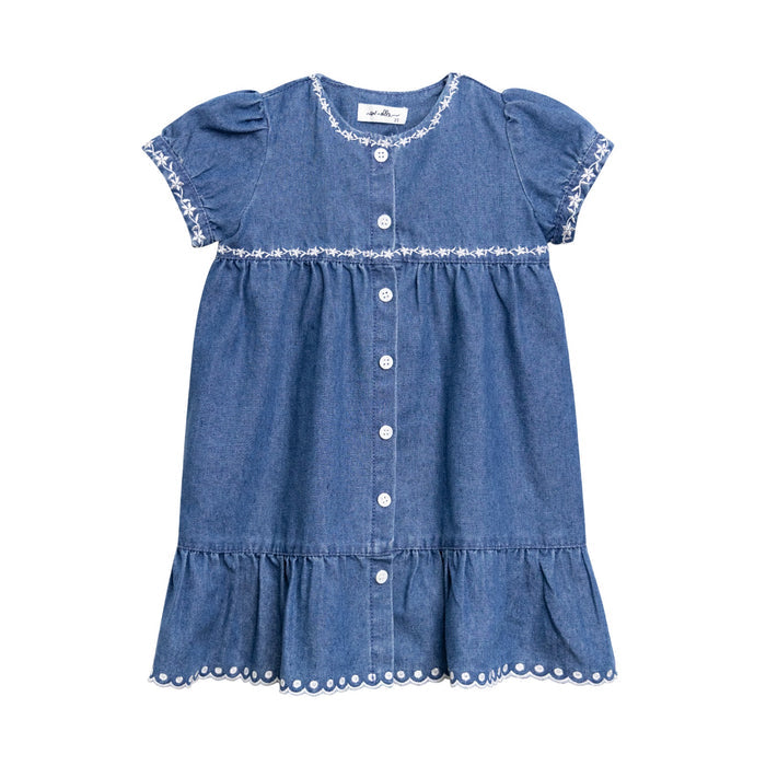 Denim Trimmed Dress