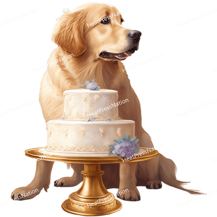 Dog with Cake Design - HeatPressNation