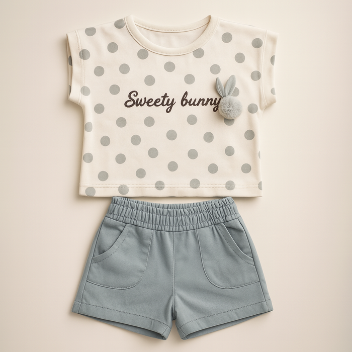Dotted Charm Girls Casual Set