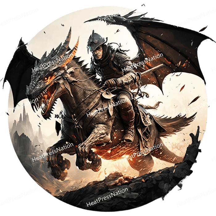 Dragon Riding Warrior Design - HeatPressNation