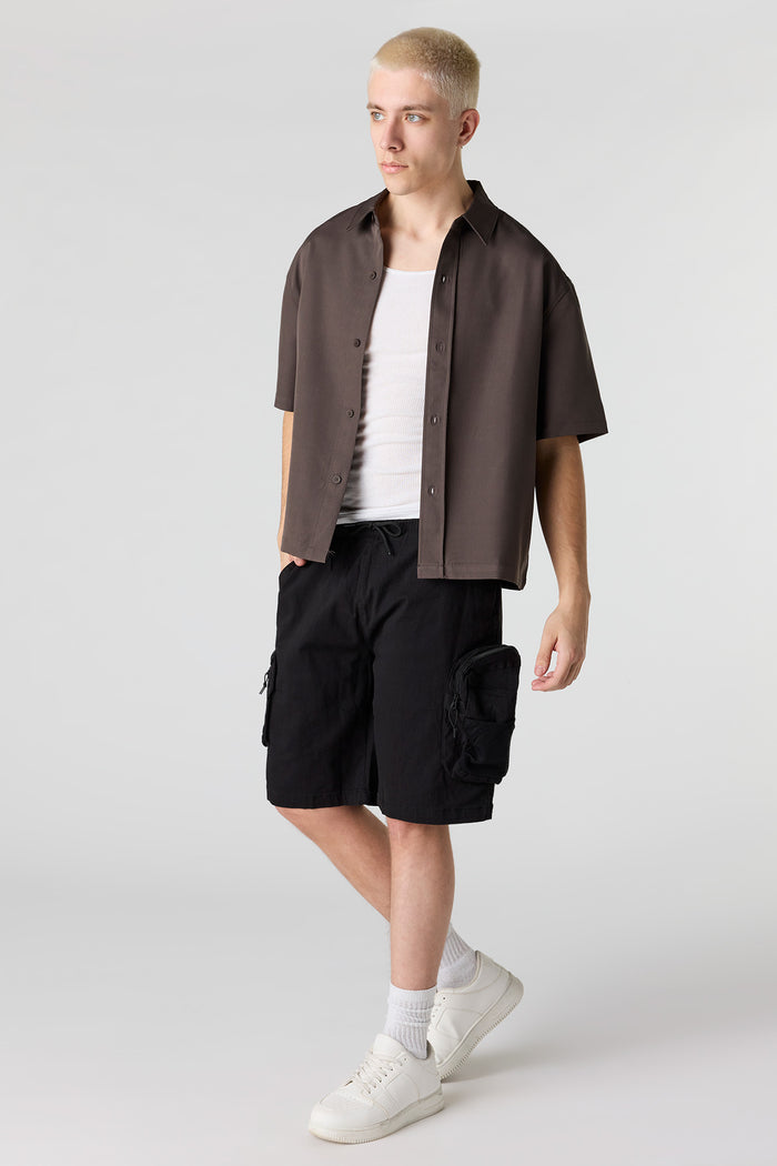 Drawstring Waist Cargo Short