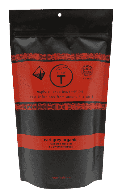 Earl grey organic pyramids Pyramid pouch 200s detail view | pyramid tea bags New Zealand | t leaf T