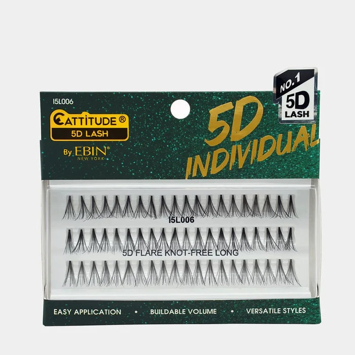 EBIN Cattitude Eyelashes Individual 5D - Flare Knot Free Medium I5L006