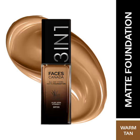 FACES CANADA All Day Hydra Matte Foundation - Warm Tan 051 | 30 ml