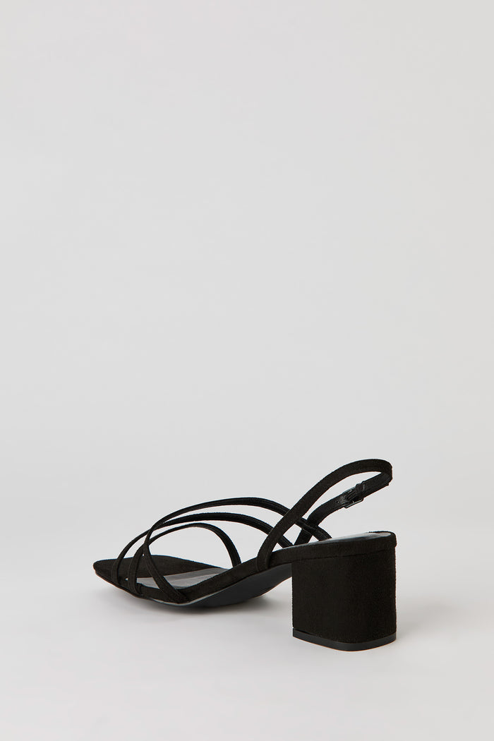 Faux Suede Strappy Block Heel