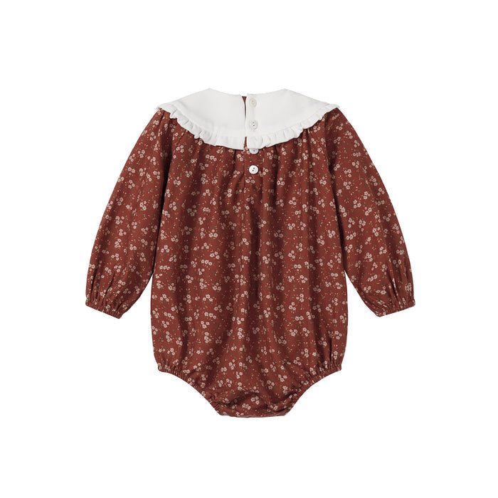 Floral Burnt Red Romper
