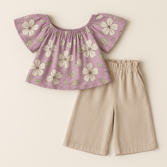 Floral Whispers Girls Casual Set