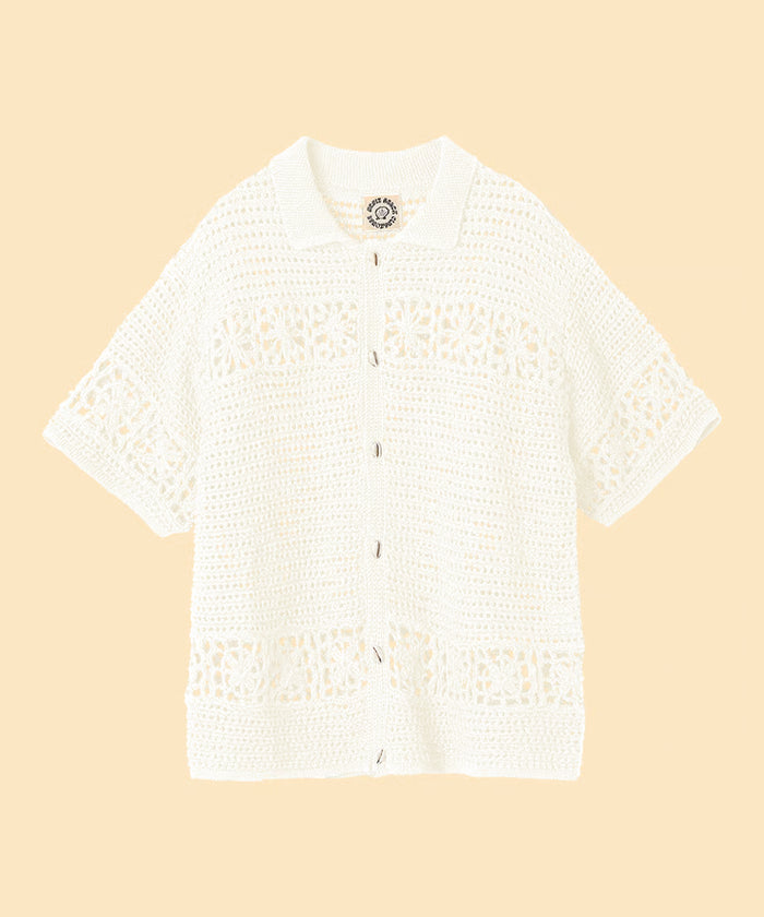 flower crochet knit shirt