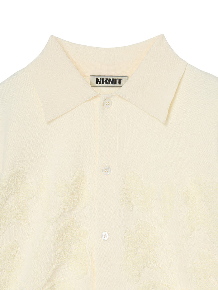 flower jacquard KNIT shirt