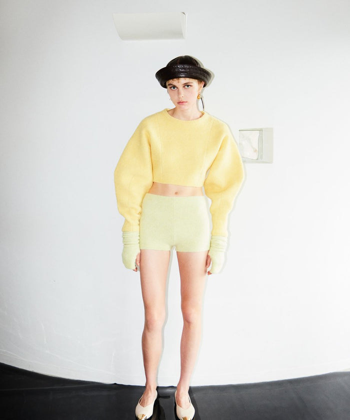 fox mix rib KNIT shorts_1
