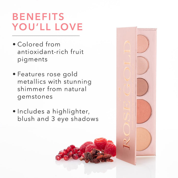 100% Pure-Fruit Pigmented Rose Gold Palette-Makeup-1BODBD211CFPRGP_Fruit_Pigmented__Rose_Gold_Palette_Product_Benefits-The Detox Market |
