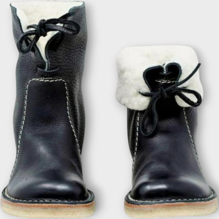 Fur-Lined Leather Winter Boots