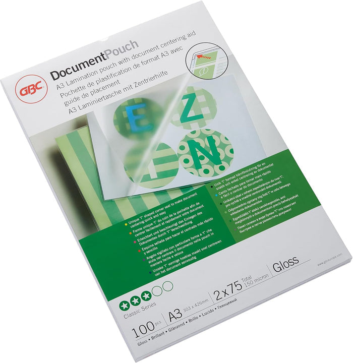 GBC Laminating Pouches A3 75 µm (Pack 100) - Image 3 - Office R Us