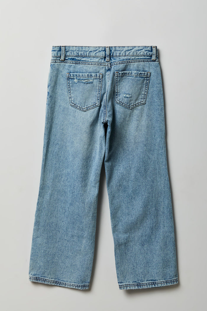 Girls Ripped Low Rise Baggy Jean