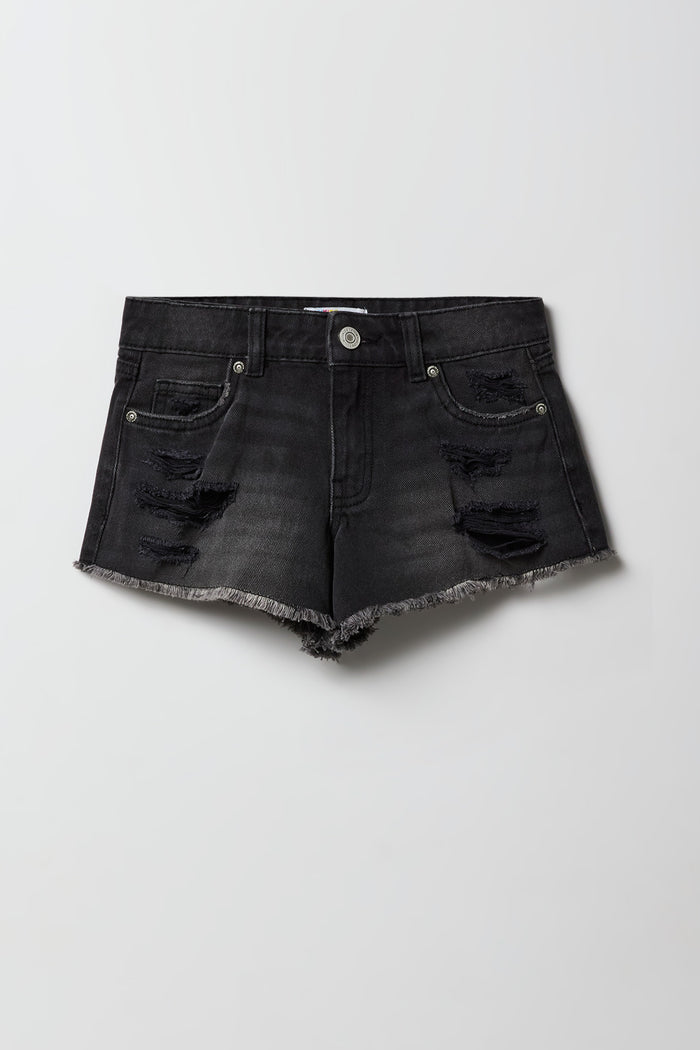 Girls Ripped Low Rise Denim Beach Short