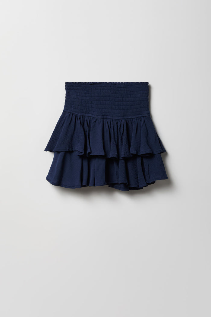Girls Ruffle Tiered Smocked Skort