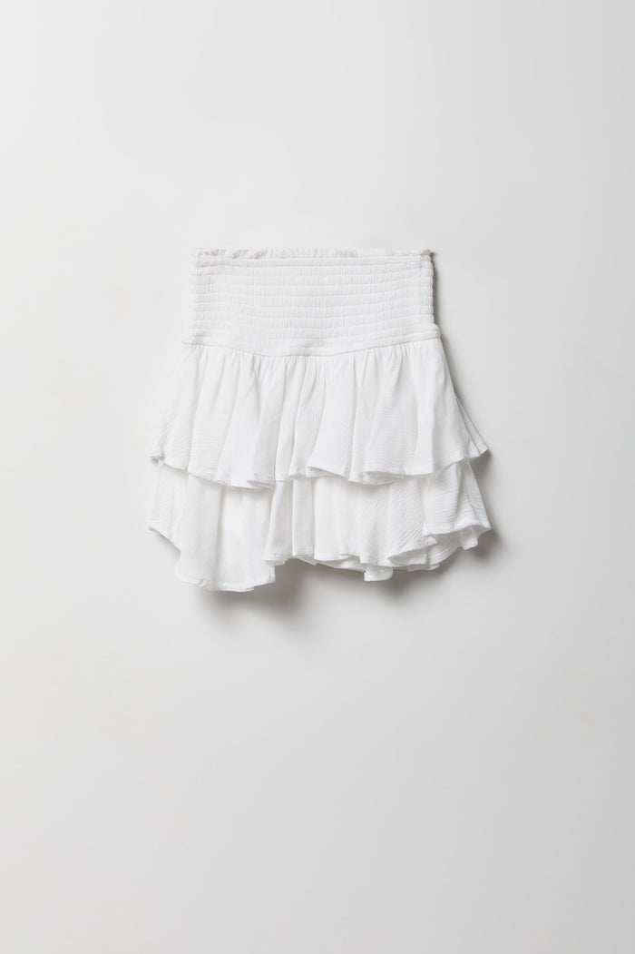 Girls Ruffle Tiered Smocked Skort