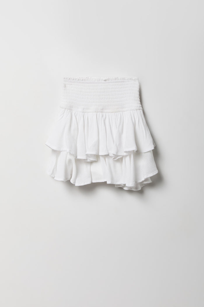 Girls Ruffle Tiered Smocked Skort