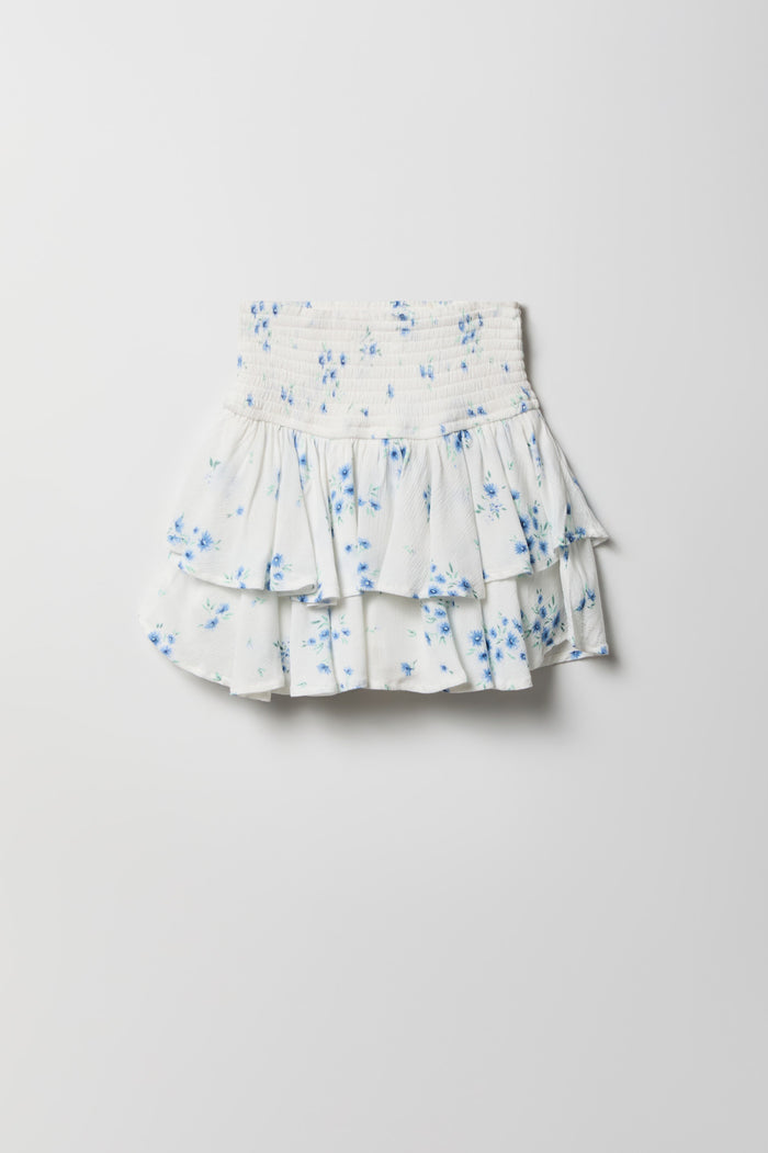 Girls Ruffle Tiered Smocked Skort