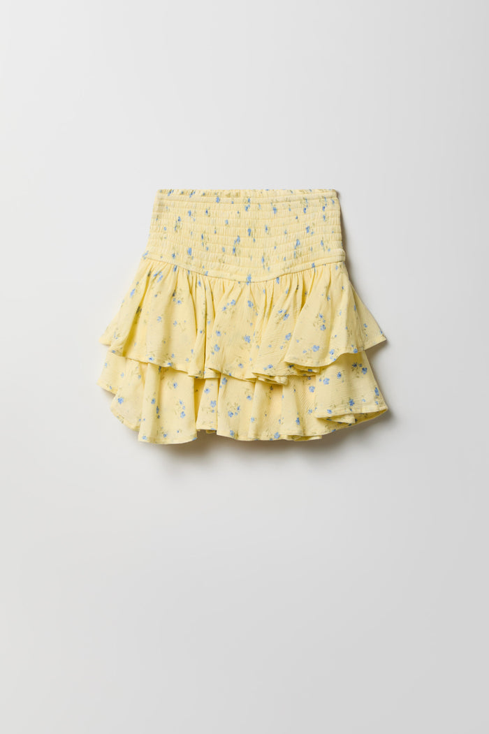 Girls Ruffle Tiered Smocked Skort