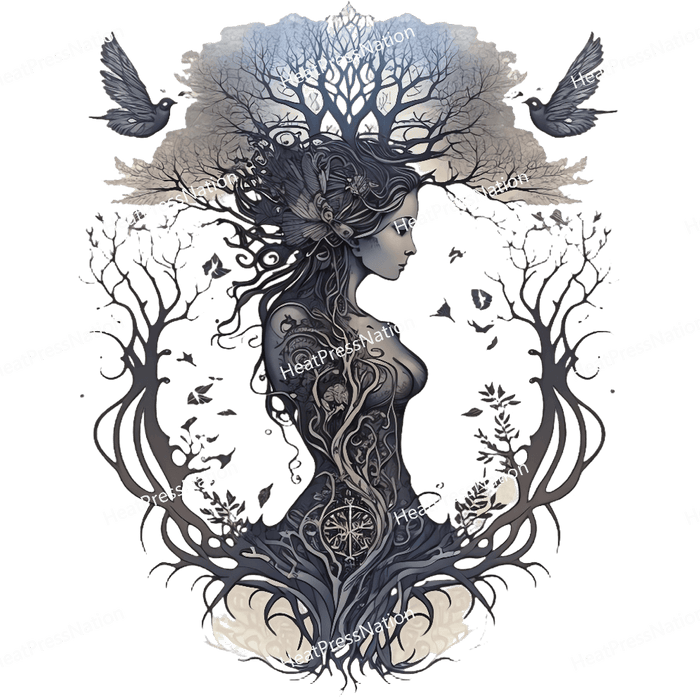 Goth Tree Girl Design - HeatPressNation