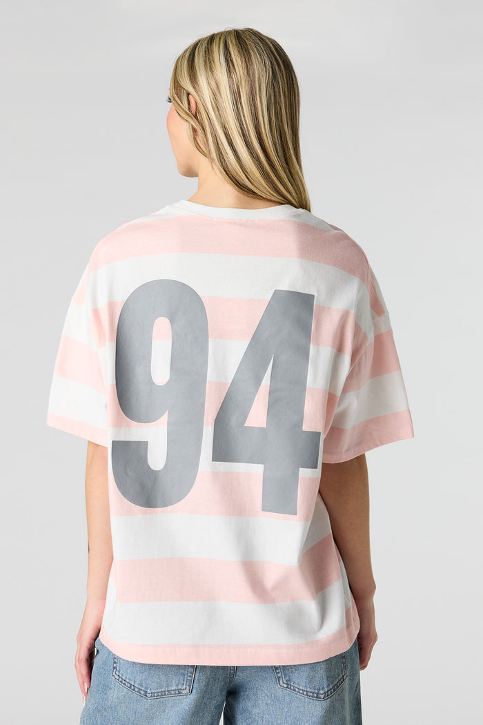 Graphic Striped Boyfriend T-Shirt
