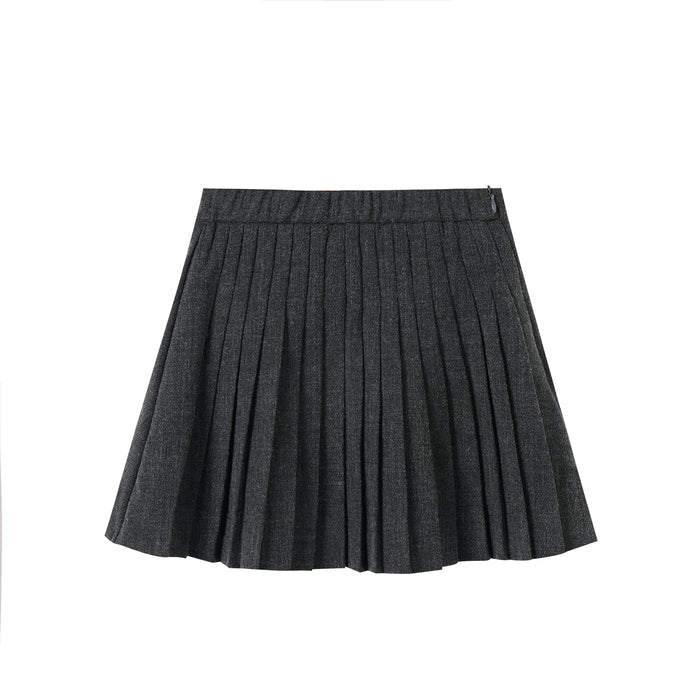 Grey Pleated Skirt