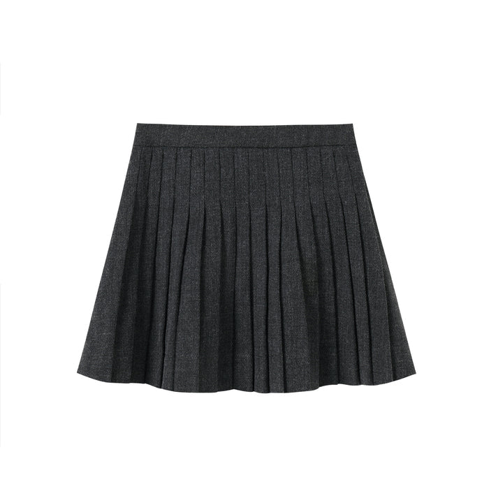 Grey Pleated Skirt