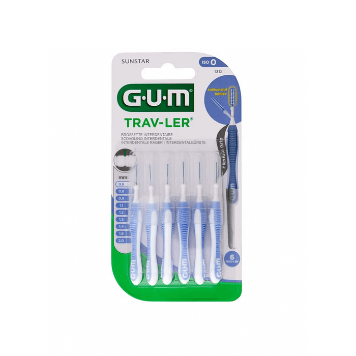 GUM Trav-Ler Interdental Brush 0.6mm - Pack of 6, Interdental Brushes