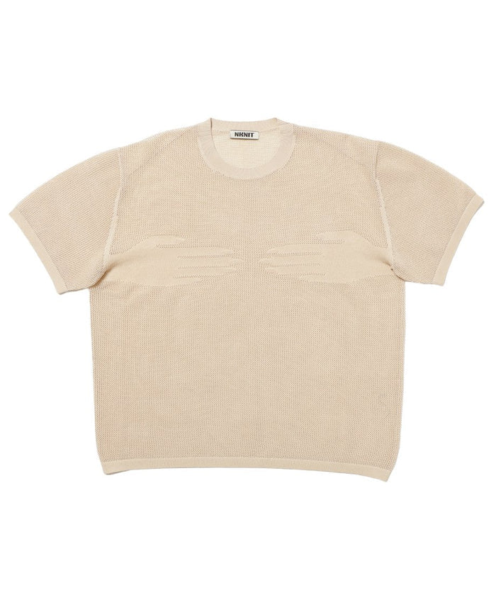 hand  pattern mesh KNIT T-shirt_3