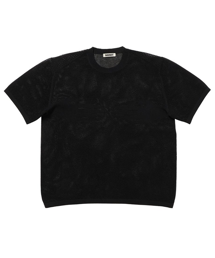 hand  pattern mesh KNIT T-shirt_5