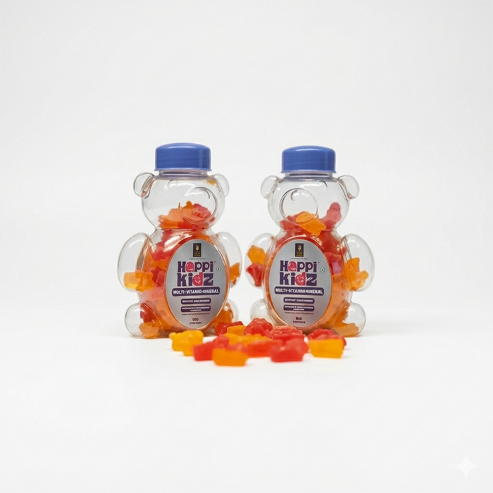 Happi Kids Multivitamin Gummies - 60 Gummies (1+1 Offer Pack), Multivitamin Supplements