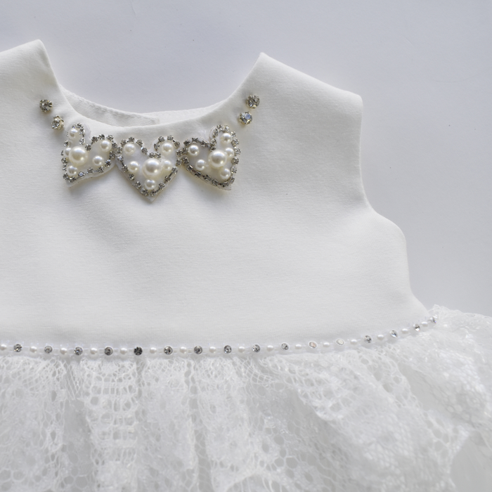 Hearts & Pearls Baby Dress