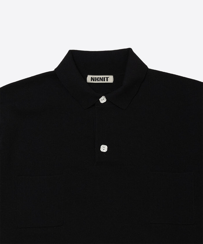 high gauge cotton mix knit polo shirt_5