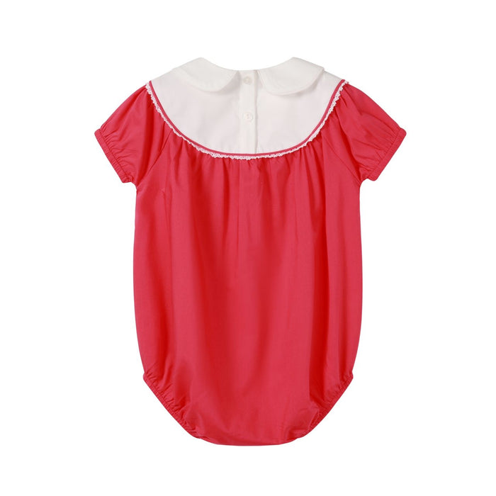Hot Pink Embroidered Romper
