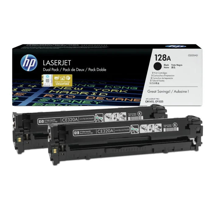 HP 128A Black Original Toner Dual Pack - CE320AD