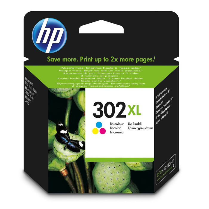 HP 302XL High Yield Tri-colour Original Ink Cartridge - F6U67AE
