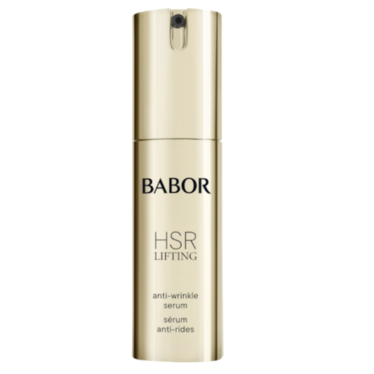 BABOR HSR Lifting Anti-Wrinkle Serum in eleganter goldener Pumpspender-Flasche, hochwirksames Anti-Aging Serum zur Faltenreduktion und für sichtbar straffere, glattere Haut.