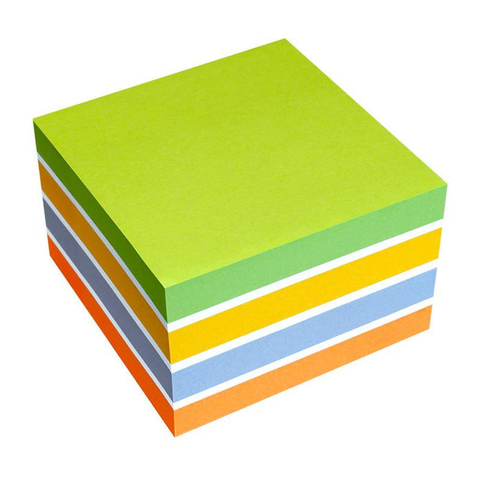 inFO Notes 75 x 75 mm Colour Mix Cube, 450 Sheets, Lemon Green/White/Oriole Gold/White/Violet/Brilliant Orange - Image 2 - Office R Us