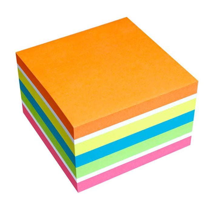 inFO Notes Brilliant Mix Cube 75 x 75 mm, 450 Sheets – Orange/White/Yellow/Blue/Green/Pink - Image 2 - Office R Us